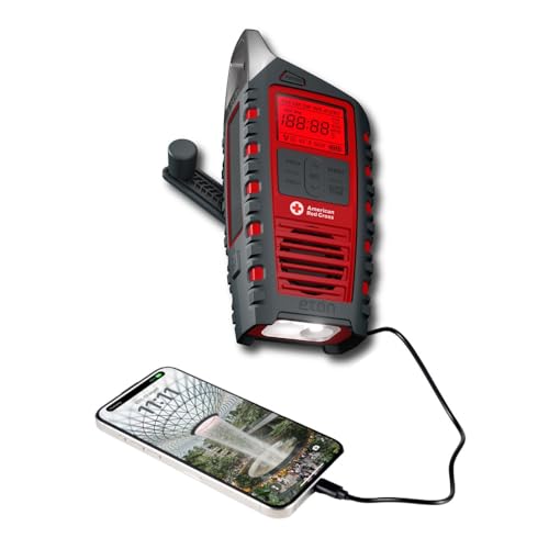 Eton American Red Cross Adventure Series Odyssey Multi-Band-Radio (AM/FM/NOAA/Kurzwelle) mit Bluetooth, solarbetrieben, batteriebetrieben, LED-Taschenlampe, Handy-Ladegerät von Eton