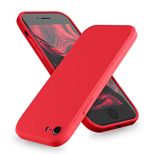 Etuano für Handyhülle SE 2022/2020 Hülle Silikon, Handyhülle iPhone 7 Hülle Silikon, Handyhülle iPhone 8 Hülle Silikon case rot red von Etuano