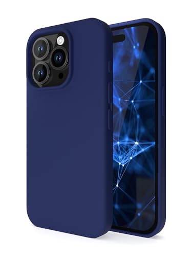 Etuano kompatibel mit iPhone 15 Pro Hülle Silikon, Handyhülle iPhone 15 Pro Case mit Microfiber Dünn Slim Stoßfest Schutzhülle für iPhone 15 Pro Blau von Etuano