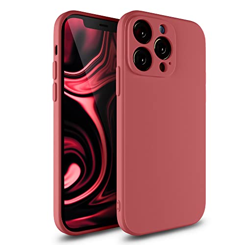 Etuano für iPhone 11 Pro Hülle Silikon, Handyhülle iPhone 11 Pro Case mit Kameraschutz Microfiber Ultra Dünn Schutzhülle für iPhone 11 Pro Altrosa Rot von Etuano