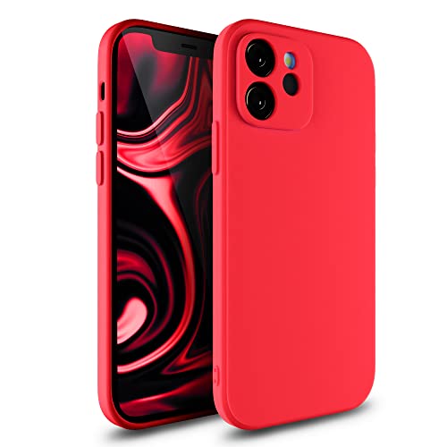 Etuano kompatibel mit iPhone 12 Mini Hülle Silikon, Handyhülle iPhone 12 Mini Case mit Kameraschutz Microfiber Schutzhülle für iPhone 12 Mini Rot (Rot, iPhone 12 Mini) von Etuano