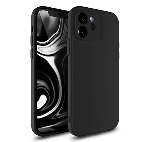 Etuano kompatibel mit iPhone 12 Mini Hülle Silikon, Handyhülle iPhone 12 Mini Case mit Kameraschutz Microfiber Schutzhülle für iPhone 12 Mini Schwarz (Schwarz, iPhone 12 Mini) von Etuano