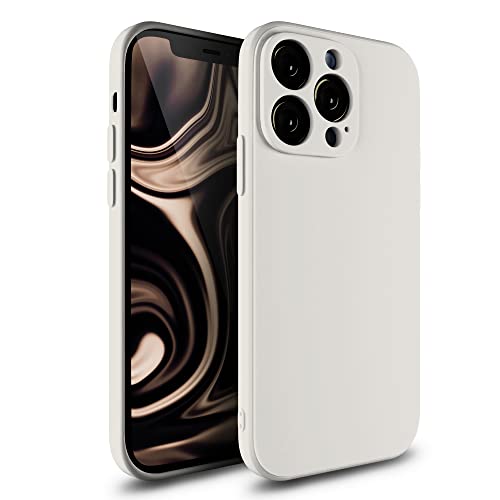 Etuano kompatibel mit iPhone 12 Pro Max Hülle Silikon, Handyhülle iPhone 12 Pro Max Case mit Kameraschutz Microfiber Ultra Dünn Slim Schutzhülle für iPhone 12 Pro Max Beige Creme von Etuano