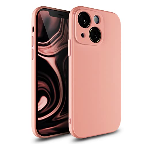 Etuano kompatibel mit iPhone 13 Hülle Silikon, Handyhülle iPhone 13 Case mit Kameraschutz Schutzhülle Ultra dünn Slim Cover mit Microfiber Square Design für iPhone 13 Nude rosa (Rose) von Etuano