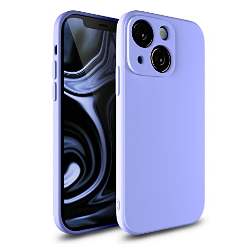 Etuano kompatibel mit iPhone 13 Hülle Silikon, Handyhülle iPhone 13 Case mit Kameraschutz Schutzhülle Ultra dünn Slim Cover mit Microfiber Square Design für iPhone 13 lila violett (Purple) von Etuano