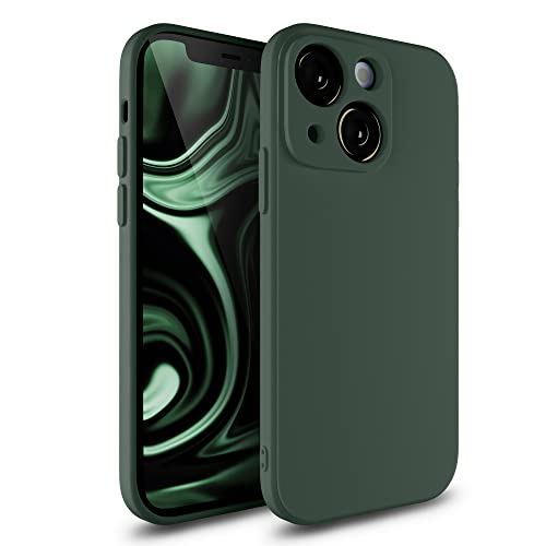 Etuano kompatibel mit iPhone 13 Mini Hülle Silikon, Handyhülle iPhone 13 Mini Case mit Kameraschutz Schutzhülle Ultra dünn Slim Cover mit Microfiber Square Design Grün (Green) von Etuano