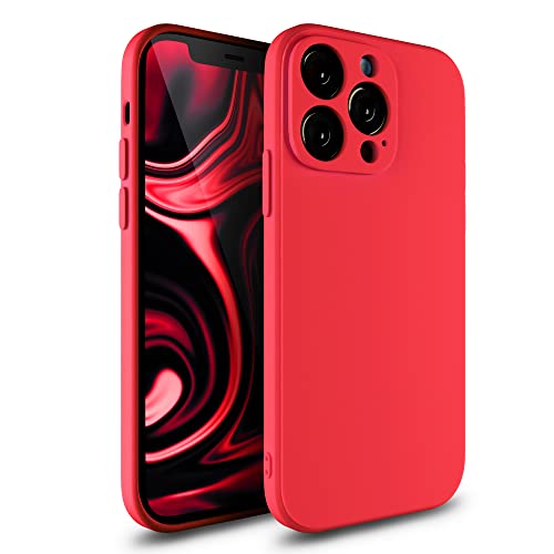 Etuano kompatibel mit iPhone 13 Pro Hülle Silikon, Handyhülle iPhone 13 Pro Case mit Kameraschutz Microfiber Schutzhülle für iPhone 13 Pro Rot (Rot, iPhone 13 Pro) von Etuano