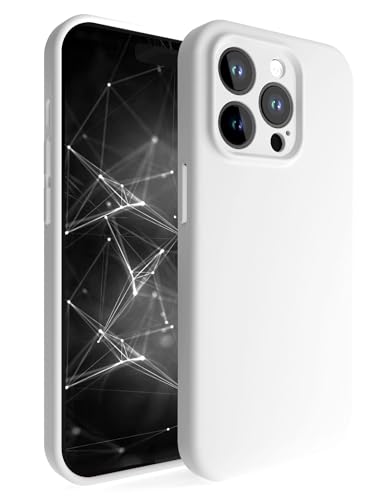 Etuano kompatibel mit iPhone 14 Pro Hülle Silikon, Handyhülle iPhone 14 Pro Case mit Kameraschutz Microfiber Schutzhülle für iPhone 14 Pro Weiß von Etuano