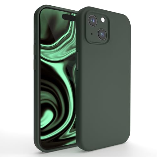 Etuano kompatibel mit iPhone 15 Hülle Silikon, Handyhülle iPhone 15 Case mit Kameraschutz Microfiber Dünn Slim Kratzfesr Schutzhülle für iPhone 15 Grün von Etuano