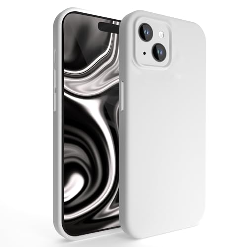 Etuano kompatibel mit iPhone 15 Hülle Silikon, Handyhülle iPhone 15 Case mit Kameraschutz Microfiber Schutzhülle für iPhone 15 Weiß von Etuano