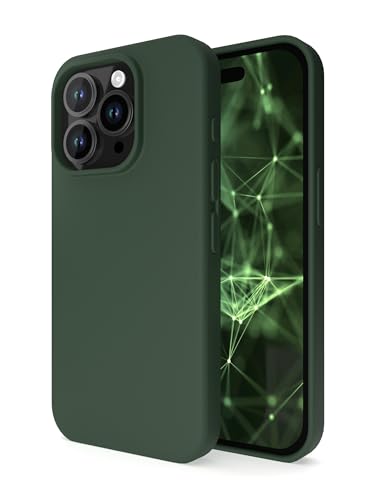 Etuano kompatibel mit iPhone 15 Pro Hülle Silikon, Handyhülle iPhone 15 Pro Case mit Microfiber Dünn Slim Schutzhülle für iPhone 15 Pro Grün von Etuano