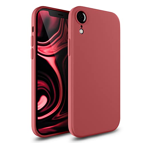 Etuano für iPhone Xr Hülle Silikon, Handyhülle iPhone Xr Case mit Kameraschutz Microfiber Ultra Dünn Schutzhülle für iPhone Xr Altrosa von Etuano