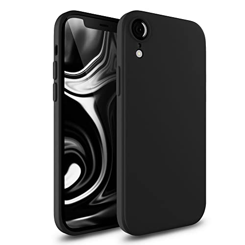 Etuano für iPhone Xr Hülle Silikon, Handyhülle iPhone Xr Case mit Kameraschutz Microfiber Ultra Dünn Schutzhülle für iPhone Xr Schwarz von Etuano