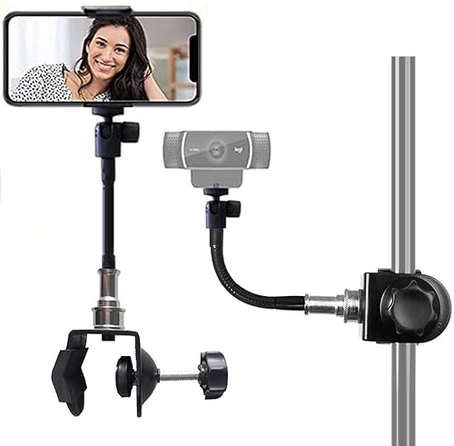 Etucro Mini-Schwanenhals Super Clamp Mount Webcam-Ständer Handyhalterung Kamerahalterung Notenständer-Halterung für Mobiltelefone, Logitech Webcam C920 C930, LED-Lichter, Blitz usw. (1/4"-Gewinde) von Etucro