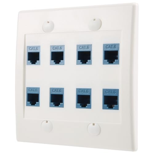 Etyrerre Wandplatte Ethernet 8 Ports – Dual Gang Cat6 RJ45 Klinkenkabel Netzwerkkabel – Blau Etyrerre Wandplatte Ethernet 8 Ports – Dual Gang Cat6 RJ45 Klinkenkabel Netzwerkkabel – Blau von Etyrerre