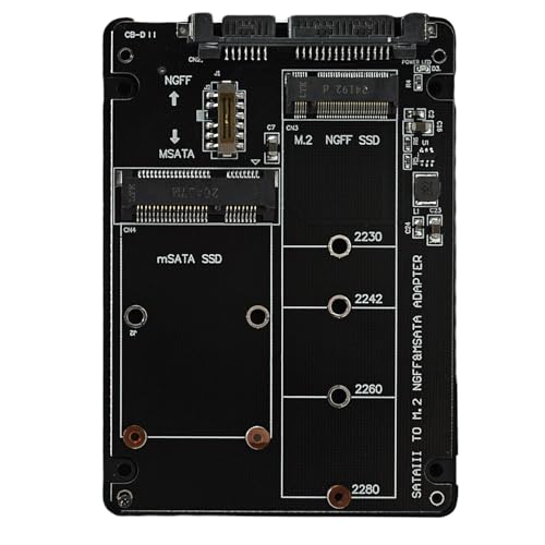 EuAcesry NGFF SSD to SATA3 Adapter und Gehäuse für SSD, SATA M.2 + MSATA auf SATA, M.2 SATA auf SATA, Adapter für Festplatte PCB MSATA für Computer EuAcesry NGFF SSD to SATA3 Adapter und Gehäuse für SSD, SATA M.2 + MSATA auf SATA, M.2 SATA auf SATA, Adapter für Festplatte PCB MSATA für Computer von EuAcesry