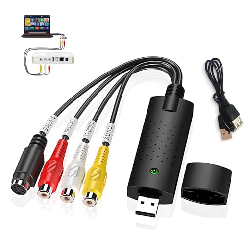 EuAcesry USB 2.0 Audio Video Grabber Konverter, USB zu RCA Videokassetten Digitalisieren Gerät VHS, Videograbber Für VCR VHS DVD zur Video Digitalisierung und Bearbeitung EuAcesry USB 2.0 Audio Video Grabber Konverter, USB zu RCA Videokassetten Digitalisieren Gerät VHS, Videograbber Für VCR VHS DVD zur Video Digitalisierung und Bearbeitung von EuAcesry