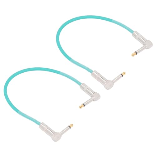 1/4 Zoll Stecker Gitarrenkabel Reiner Kupferkern für Effektor 2pcs 12 -Zoll -Gitarren Effekt Pedalkabel für Elektro Bass Equalizer (Cyan) von Eujgoov