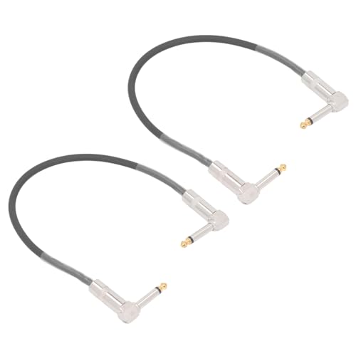 1/4 Zoll Stecker Gitarrenkabel Reiner Kupferkern für Effektor 2pcs 12 -Zoll -Gitarren Effekt Pedalkabel für Elektro Bass Equalizer (Matt-schwarz) von Eujgoov