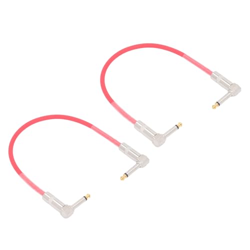 1/4 Zoll Stecker Gitarrenkabel Reiner Kupferkern für Effektor 2pcs 12 -Zoll -Gitarren Effekt Pedalkabel für Elektro Bass Equalizer (Rot) von Eujgoov