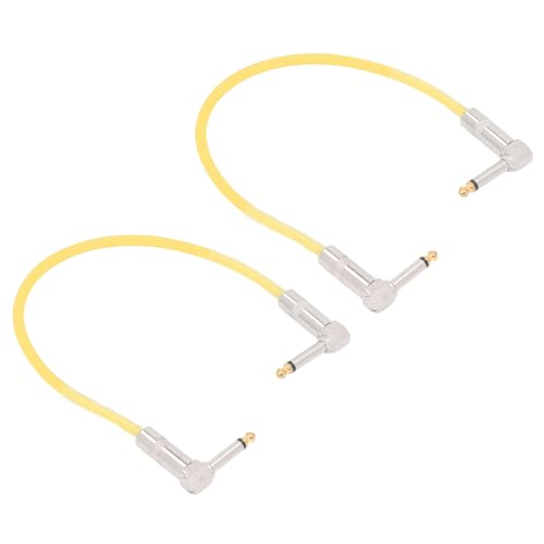 1/4 Zoll Stecker Gitarrenkabel Reiner Kupferkern für Effektor 2pcs 12 -Zoll -Gitarren Effekt Pedalkabel für Elektro Bass Equalizer (YELLOW) von Eujgoov