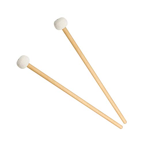 1 Paar 15 Zoll Länge Wolle Filzkopf Drum Hammer Stick für Snare Drum Percussion Instrument 1 Paar 15 Zoll Länge Wolle Filzkopf Drum Hammer Stick für Snare Drum Percussion Instrument von Eujgoov