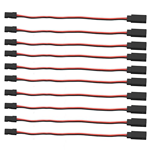 10 Stück 3-polige Servo-Verlängerung Modellauto-Servokabel Servo-Verlängerungskabel Auto-Servotreiber-Verbindungsleitung Messing-Innenkern (200 mm Stecker auf Buchse) von Eujgoov