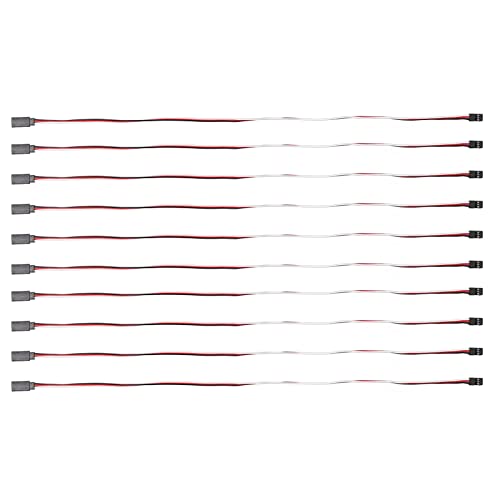 10 Stück 3 polige Servo Verlängerung Modellauto Servokabel Servo Verlängerungskabel Auto Servotreiber Verbindungsleitung Messing Innenkern (500 mm Stecker auf Buchse) von Eujgoov