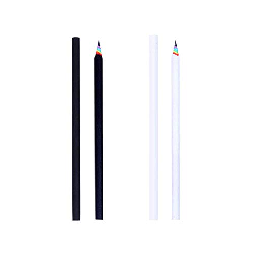 10 Stück Rainbow 2B Bleistifte Bunte Holzbleistifte Zylindrischer Bleistift Schulbedarf für Lehrer Schüler (Schwarz) von Eujgoov