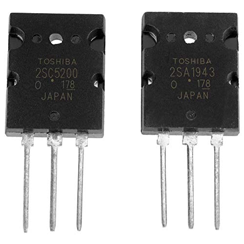 10 Stück Schwarz High Power Matched, 2sc5200 Transistor 1943 Audio Transistor Leistungsverstärker Transistor 2SA1943+2SC5200 von Eujgoov