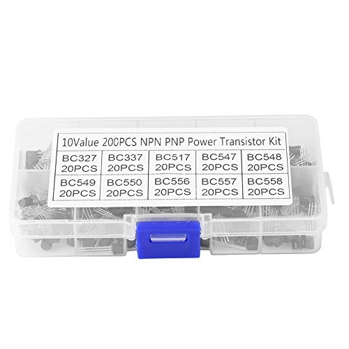 200 Stücke TO-92 Silizium NPN PNP Leistungstransistor Sortiment Kit Set Transistor Set mit Kunststoff Aufbewahrungsbox 10 Werte (BC327 BC337 BC517 BC547 BC548 BC549 BC550 BC556 BC557 BC558) von Eujgoov