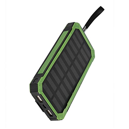 20000 MAh Solar Power Bank Case Kit Solarladegerät für den Außenbereich mit Zwei USB-5-V-Ausgängen (Grün) von Eujgoov