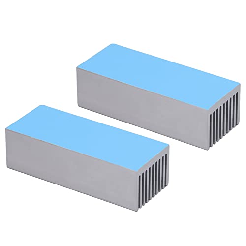 2pcs Kühlrippen Aluminium Wärmeableitung Kühler Alu Kühlkörper für CPU Power Board 100x40x30mm(With thermal conductive adhesive) von Eujgoov