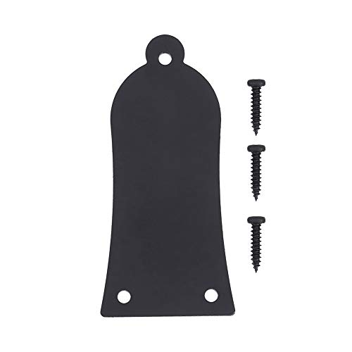 3-Loch Metallglockenförmige Gitarren-Halsstababdeckung Les Paul Halsstababdeckung für Epiphone LP Les Paul E-Gitarre(Schwarz) von Eujgoov