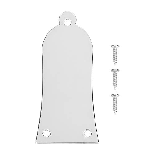 3-Loch Metallglockenförmige Gitarren-Halsstababdeckung Les Paul Halsstababdeckung für Epiphone LP Les Paul E-Gitarre(Silber-) von Eujgoov