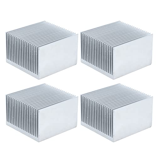 4 Stück Aluminium-Kühlrippen, Kühlkörper, Kühlrippen, Kühler für LED-Elektronik, CPU-Modul, 60 X 60 X 39 Mm (Ohne Kleber) von Eujgoov