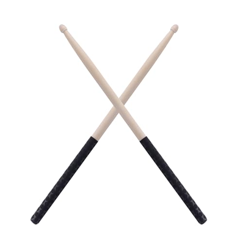 5A Drumstick Set Anti Slip Drum Sticks, Ahornholz mit Dreieckige Spitze für Drum -Set -Zubehör, Geeignet für Percussion Instrument Accessoires (BLACK) von Eujgoov
