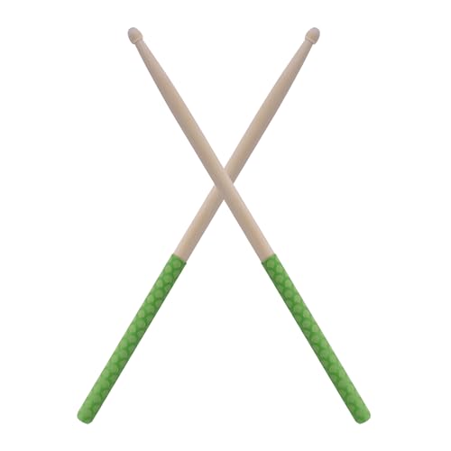 5A Drumstick Set Anti Slip Drum Sticks, Ahornholz mit Dreieckige Spitze für Drum -Set -Zubehör, Geeignet für Percussion Instrument Accessoires (GREEN) von Eujgoov