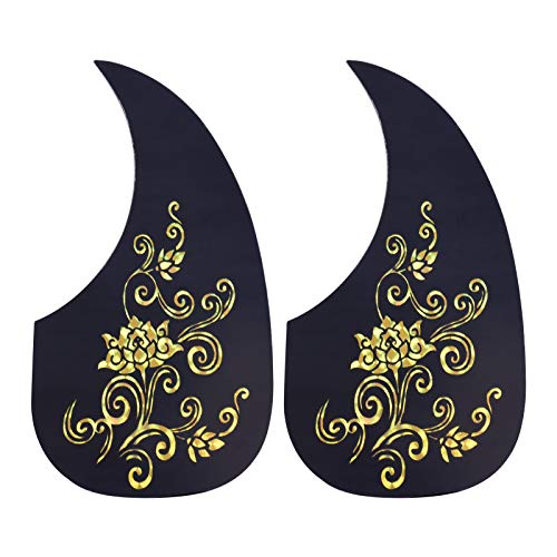 Akustische Gitarre Pickguard Blumen 2pcs Selbstklebend, 40/41 Zoll Akustikgitarren-Pickguard, Anti-Kratzer, Blumenmuster-Design, PVC-Material, Goldblume mit Silberphoenix Akustische Gitarre Pickguard Blumen 2pcs Selbstklebend, 40/41 Zoll Akustikgitarren-Pickguard, Anti-Kratzer, Blumenmuster-Design, PVC-Material, Goldblume mit Silberphoenix von Eujgoov