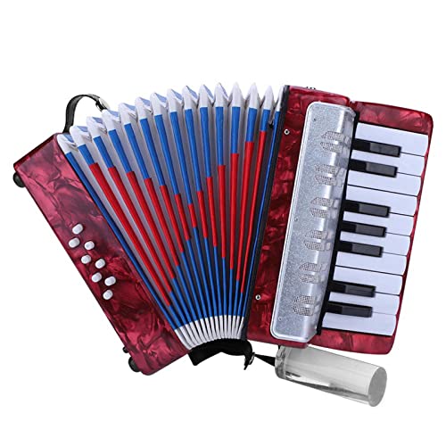 Anfänger-Akkordeon, 17-Tasten-Akkordeon, Akkordeon für Anfänger, Erwachsene, 8 Bässe, Einsteiger-Akkordeon mit Verstellbarem Schultergurt, Klavier-Akkordeon-Instrumente für von Eujgoov
