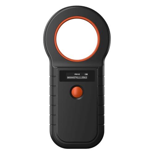 Animal Tag Reader ID Scanner, USB Wireless BT Connect 128 Speicher -OLED -Bildschirm, Animal Microchip -Werkzeug für Haustierbesitzer, Emid FDX B ISO11784 ISO11785 Dog Cat Chip (BLACK) von Eujgoov