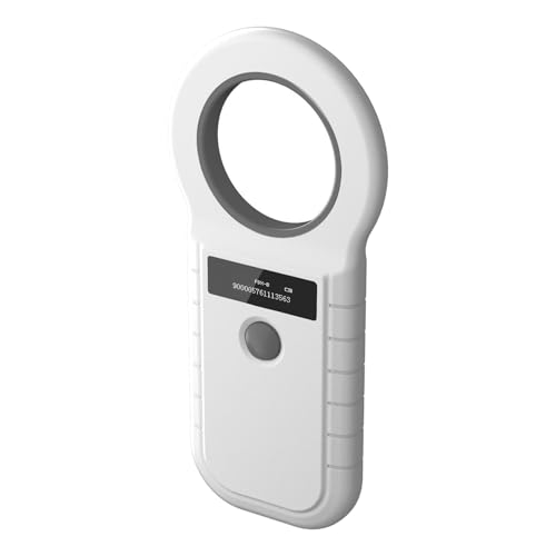 Animal Tag Reader ID Scanner, USB Wireless BT Connect 128 Speicher -OLED -Bildschirm, Animal Microchip -Werkzeug für Haustierbesitzer, Emid FDX B ISO11784 ISO11785 Dog Cat Chip (White) von Eujgoov
