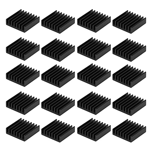 Eujgoov 20pcs Aluminium Kühlkörper 20mm Kühlkörper Modul Kühler Kühlkörper Set für PC Chips Elektrische Geräte(Without Adhesive) von Eujgoov