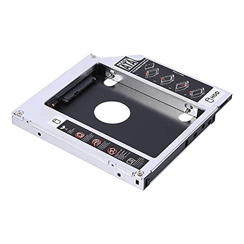 Eujgoov Festplatten-Caddy, Festplattenadapter, HDD-Caddy-Tablett, 12,7 Mm Aluminium, HDD-HD-SSD-Gehäuse, Festplattenlaufwerksschacht für 12,7 Mm Laptop, CD/DVD-ROM, Optischer Schacht, von Eujgoov