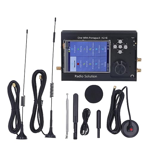 Funk-Transceiver aus Aluminiumlegierung, 3,5-mm-Sound-Buchse, 1 MHz Bis 6 GHz, SDR, Voll Ausgestatteter Amateurfunk-Transceiver mit 5 Antennen für Schiffe, Automobile von Eujgoov