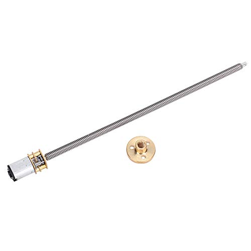 Geschwindigkeitsreduzierungsgetriebemotor, Getriebemotor mit T5 X 160 Mm Gewindespindel und Messingmutter für Elektronische Schlösser, Mechanische Arme, DIY, Mobile Roboter (DC6V von Eujgoov