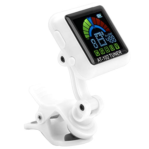 Gitarren-Stimmgerät, Ukulele-Stimmgerät, Gitarren-Clip-on-Tuner, USB-Gitarren-Tuner UCB DC5V Gitarren-Clip-on-Tuner (AT-102 weiß) von Eujgoov