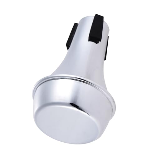 Lade Mini Abs Trompete Schwachphone Gerade Schalldämpfer Trompete Stummes Schalldämpfer Praxis Stumm (SILVER) von Eujgoov