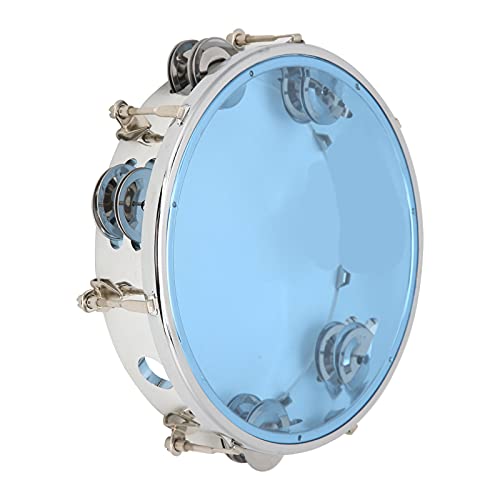 Tambourin Doppelreihe Metallglocken, 8 -Zoll -Hand -Tamburin mit Verdickterer Trommelhöhle, Abstimmbar, ABS + Metallmaterial, für Anfänger, Kultivieren des Rhythmus (BLUE) von Eujgoov
