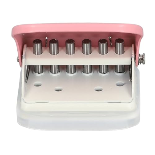 Vielseitiger 6 -Loch -Punch Sparply Metal Vane/Wing Puncher für A4 A5 B5, Einfache Positionierung für Ordentliche Papierorganisation, Geeignet Berichte und Dokumente, 5 Blätterkapazitäten (PINK) von Eujgoov